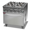 Plynový vařič 4-hořák, s plynovou troubou 800x700x900 mm | KROMET, 000.KG-4s/PG-1