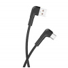 kábel Maxlife MXUC-09 USB-A - USB-C, 1,0 m 3A, zahnuté koncovky, čierny (OEM0101208)