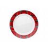 Vianočný dezertný tanier Florina COMET červený so sobom 20cm