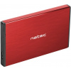 Natec externí box pro HDD 2,5” USB 3.0 Rhino Go, červený, hliníkové tělo NKZ-1279