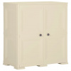 zahrada-XL Plastová skrinka 79x43x85,5 cm, drevený dizajn, angorská biela 340596