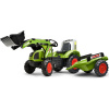 FALK Šlapací traktor s lžící a přívěsem zelený CLAAS od 3 let