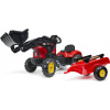 Falk Šliapací traktor 2030M Red Supercharger pedal charger s odpojiteľnou vlečkou