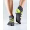 ANKLE nízke ABS prstové ponožky ToeSox tm. šedá / limetka S