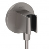 Hansgrohe Držiak sprchy FixFit S s prípojkou na hadicu, brúsený čierny chróm 26888340