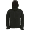 B&C | Hooded Softshell /men, Pánska 3-vrstvová softshellová bunda s kapucňou, čierna, L
