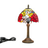 Tiffany stolná lampa Red Rose Huizhou Oufu Lighting v.36xš.20, sklo/kov,40W