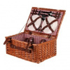 Kôš piknikový - s vybavením pre 4 osoby, prútený, farba hnedá