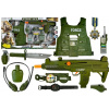 LEAN TOYS Vojenská súprava - vesta, zbraň, nôž, píšťalka