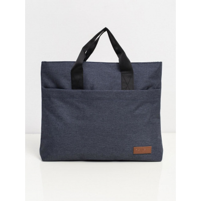 Dark blue fabric laptop bag šedá One Size Fashionhunters