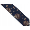 Námornícka modrá pánska kravata s hnedými kvetmi D324 (Námornícka modrá pánska kravata s hnedými kvetmi D324)
