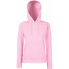 FRUIT OF THE LOOM CLASSIC LADY-FIT HOODED SWEAT / Dámska mikina s dvojvrstvovou kapucňou - svetlá ružová XL