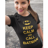 Dámské tričko - Keep calm and call Batman, Barva Černá, Velikost L Bezvatriko.cz 208205