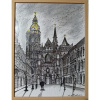 Dóm sv. Alžbety I. - Minár Marek - originálny, ručne maľovaný obraz S (do veľkosti 45x45cm) Čierno-biela