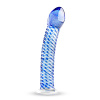 Gildo Glass No. 5 - špirálové sklenené dildo (priehľadno-modré)