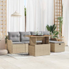 zahrada-XL Súprava záhradných pohoviek s vankúšom 6 pcs Béžová Poly ratan 3359934