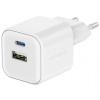 SWISSTEN SÍŤOVÝ ADAPTÉR GaN 1x USB-C 20W PD A 1x USB-A 18W QC BÍLÝ 22071100