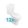Mereo WC kombi, RIMLESS, spodný odpad s armatúrou, 12 ks VSD98AKCE12