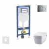 Geberit Duofix Set predstenovej inštalácie, klozetu a dosky Tece One, tlačidla Sigma01, Rimless, SoftClose, lesklý chróm SANI11CT1100