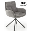 Otočná kovová stolička K495 sivá látka Halmar