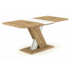 Obdĺžnikový rozťahovací stôl Signal Tables 140 x 85 x 76 cm dub wotan (Rozťahovací stôl EXEL, dub wotan/biela, 140-180 cm)