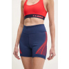 Tréningové šortky adidas by Stella McCartney TruePace tmavomodrá farba, s potlačou, vysoký pás, JF3800 M