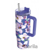 Nerezový termohrnek s brčkem Stream Flower Dusk 950 ml - Quokka