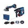 BOSCH Akumulátorová uhlová brúska GWS 180-LI + Akumulátorová vŕtačka s príklepom GBH 180-LI (2 x 4,0 Ah batérie + nabíjačka) XL