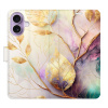 Flip pouzdro iSaprio - Apple iPhone 17 - Gold Leaves 02 s kapsičkami na karty (Flipové knížkové pouzdro, obal, kryt iSaprio s přihrádkami na karty a motivem)