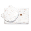 Baby Nellys Mušelínová sada GOOSE Teddy 30x35cm 70x100cm 2D biela
