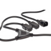 PremiumCord Kabel síťový 230V, Y-kabel prodlužovací M-2x F kpsy