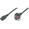 Digitus Napájecí kabel, zástrčka UK, úhlová 90 ° - C13 M F, 1,8 m, H05VV-F3G 0,75qmm, pojistka 5A, černá