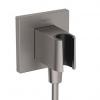 Hansgrohe Držiak sprchy FixFit E s prípojkou na hadicu, brúsený čierny chróm 26889340