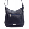 MiaMore Kožená crossbody dámska kabelka tmavo modrá