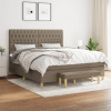 zahrada-XL Posteľný rám boxspring s matracom sivohned 180x200 cm látka 3137417