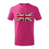 Britská vlajka stará - Tričko detské bavlnené - 104-110cm / 3-4 roky ( Malinová )