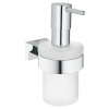GROHE Essentials Cube 40756001 Dávkovač tekutého mydla s držiakom, chróm/sklo GRO 40756001