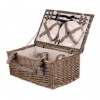 Kôš piknikový - s vybavením pre 4 osoby, prútený, farba šedá