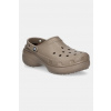 Šľapky Crocs Classic Platform Lined Clog dámske, hnedá farba, na platforme, 207938.199
