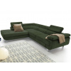 Rohová sedacia súprava Lotos, lahvovo zelená látka,ľavý roh