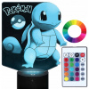 Nočná lampa do detskej izby - Nočná lampa s názvom Pokmon Squirtle 3D LED (Nočná lampa s názvom Pokmon Squirtle 3D LED)