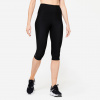 DOMYOS Pružné dámske 3/4 legíny na fitness – dymovo čierne M (W30 L31)