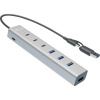 i-tec CAHUBMETAL7 USB kombinovaný hub sivá; CAHUBMETAL7