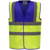 Yoko | HVW100 Hi-Vis bezpečnostná vesta_79.W100 Farba: royal blue/hi vis yellow, Veľkosť: L