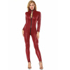 Catsuit sexy lesklý s 3D vzorom Červená M