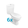 Mereo WC kombi, RIMLESS, spodný odpad s armatúrou, 6ks VSD98AKCE6
