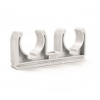 CHUDĚJ Dvojpríchytka na potrubie, biely plast - 2x32mm