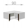 Casarredo Capri MC909036, kuchynská rohová nadstavba š.90, korpus grafit, dvierka dub Craft sivý