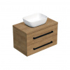 Swiss aqua technologies Koupelnová skříňka s černou úchytkou a krycí deskou SAT Cube Way 80x47,5x46 cm dub Hickory mat CUBE46C803DH45