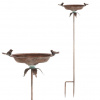 Autronic Stojan kovový - zápich, 100 cm, dekorační, s ptáčky, měděný, sada 2 ks